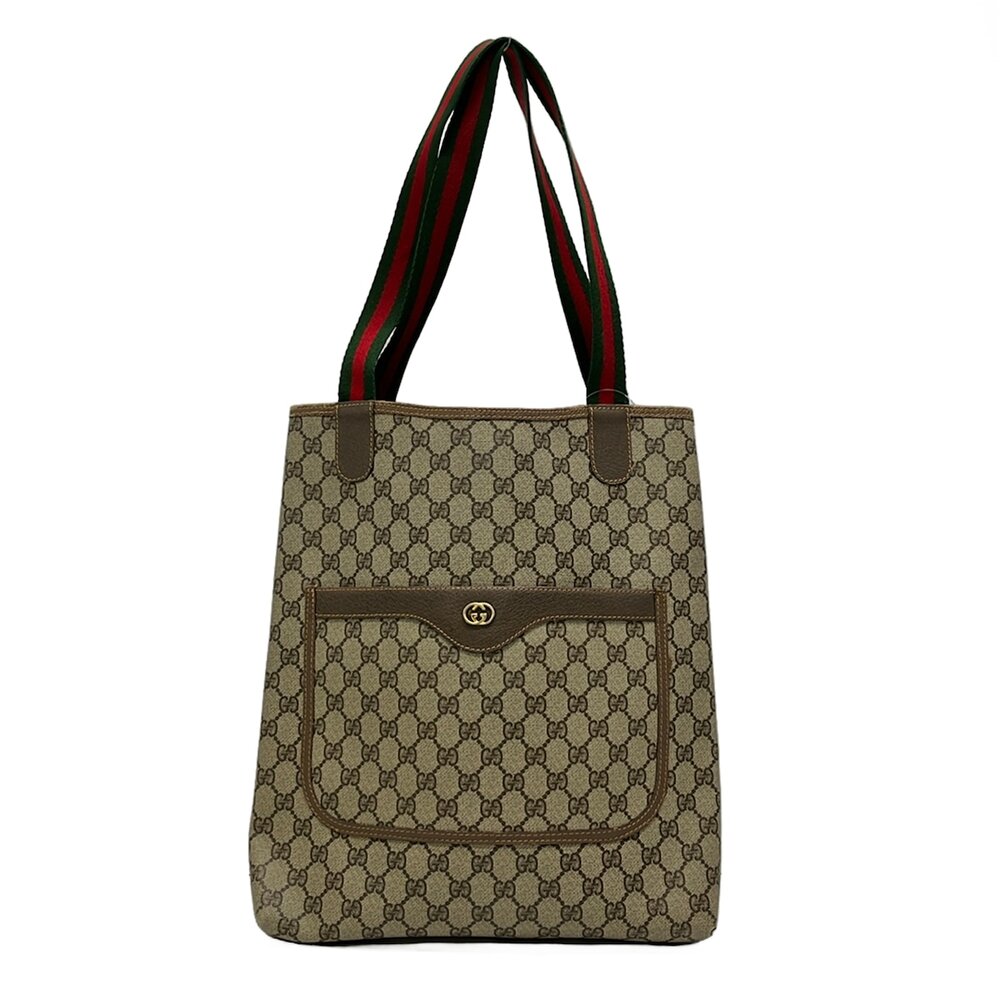 Gucci GG Tote Bag 40 02 003 Beige Brown PVC Leather